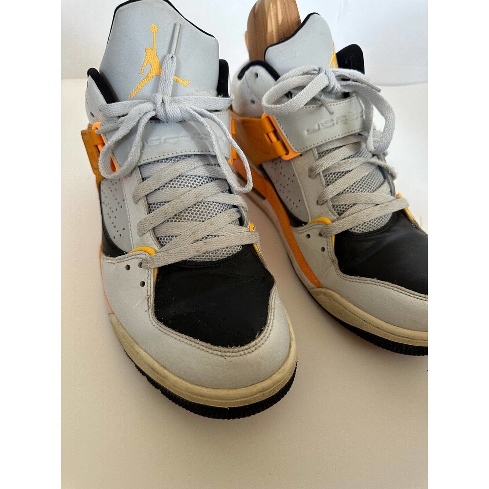Jordan Flight 45 2014 Pure Platinum Atomic Mango 644846-016 Men's Size 12 - Picture 6 of 15